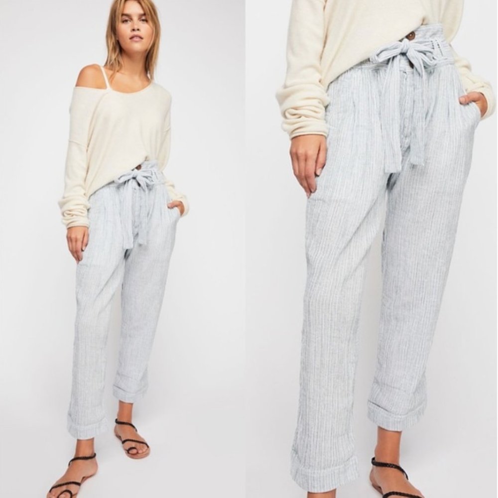 Free People Rumors Harem Pants Striped Blue 6